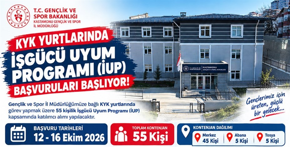 KYGM YURTLARINDA 55 KİŞİLİK İŞGÜCÜ UYUM PROGRAMI ALIMI YAPILACAK